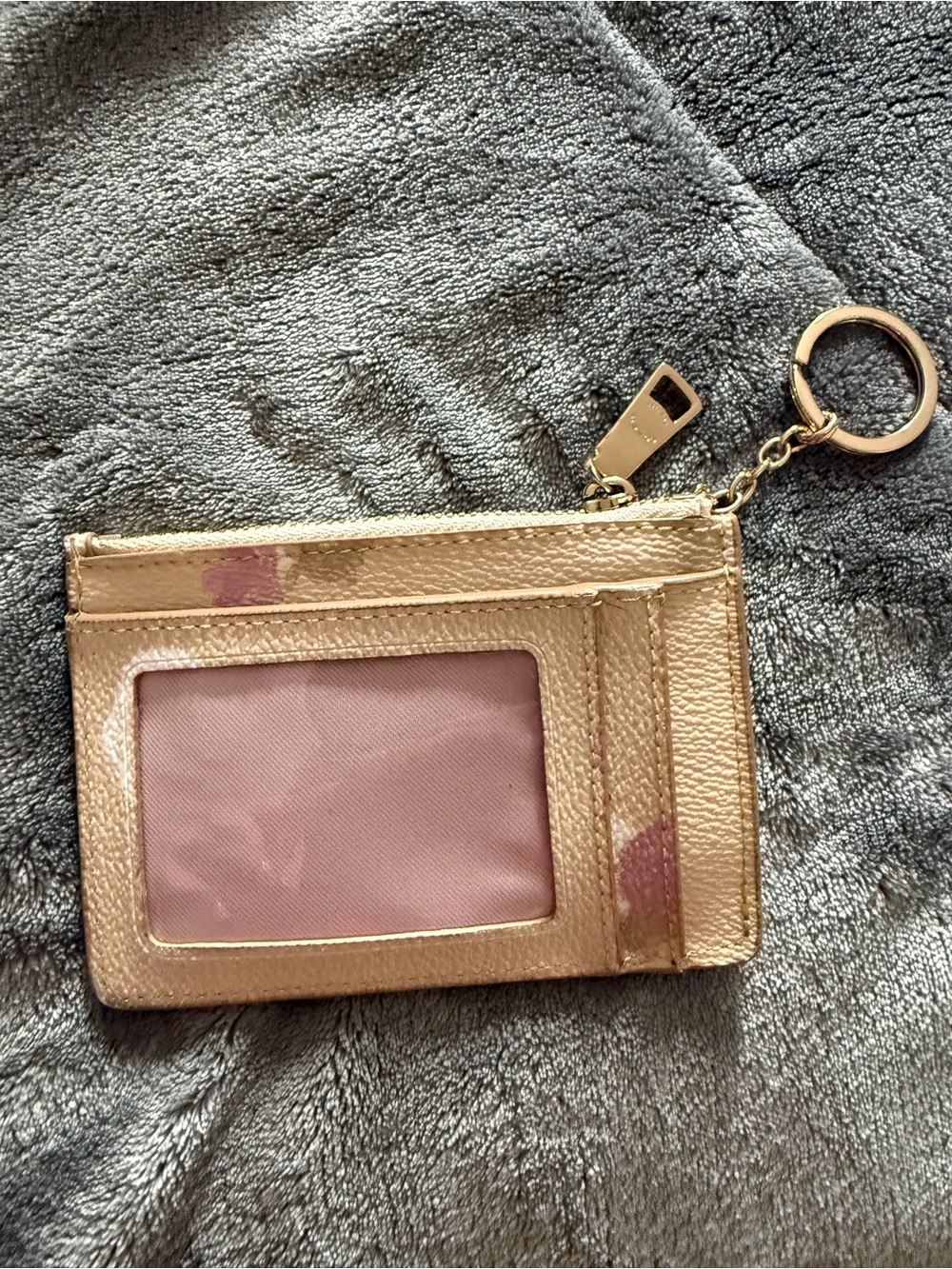 Coach Floral Leather ID Pouch with Pink and White Accents - Picture 4 of 6